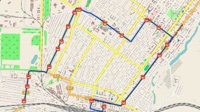 Маршрут автобуса 5 на карте Щучинска